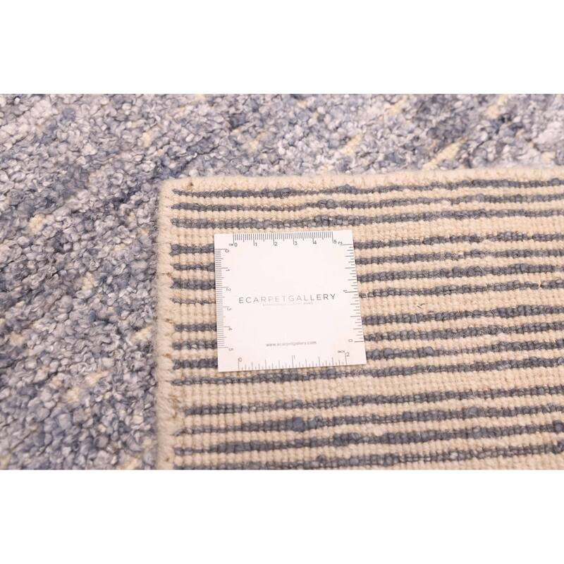 ECARPETGALLERY Hand Loomed Elysian Light Denim Blue Rug - 7'4 x 9'4