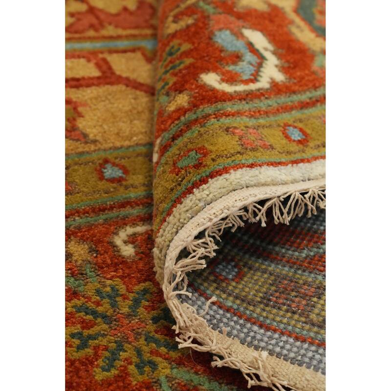 Hand Knotted Oriental 100% Wool Carpet Transitional Medallion Beige & Ivories Oushak Area Rug - 11' 9'' X 9' 0''