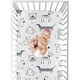 preview thumbnail 4 of 4, Sweet Jojo Designs Dog Boy Fitted Crib Sheet Neutral Grey Taupe Blue Modern Puppy Pet Watercolor Bulldog Wiener Doggy Paw Print