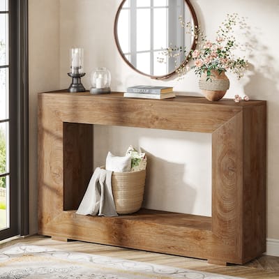 47 Inches Farmhouse Console Table with Storage Shelf