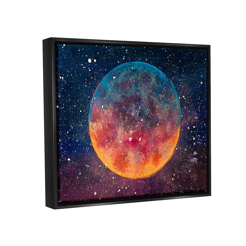 Stupell Starry Night Planet Framed Floater Canvas Wall Art Design by Valery Rybakow