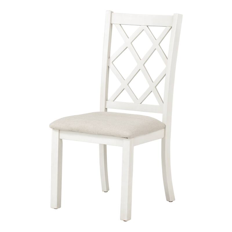 5-Piece Wood Round Dining Set with Upholstered Chairs for Small Places