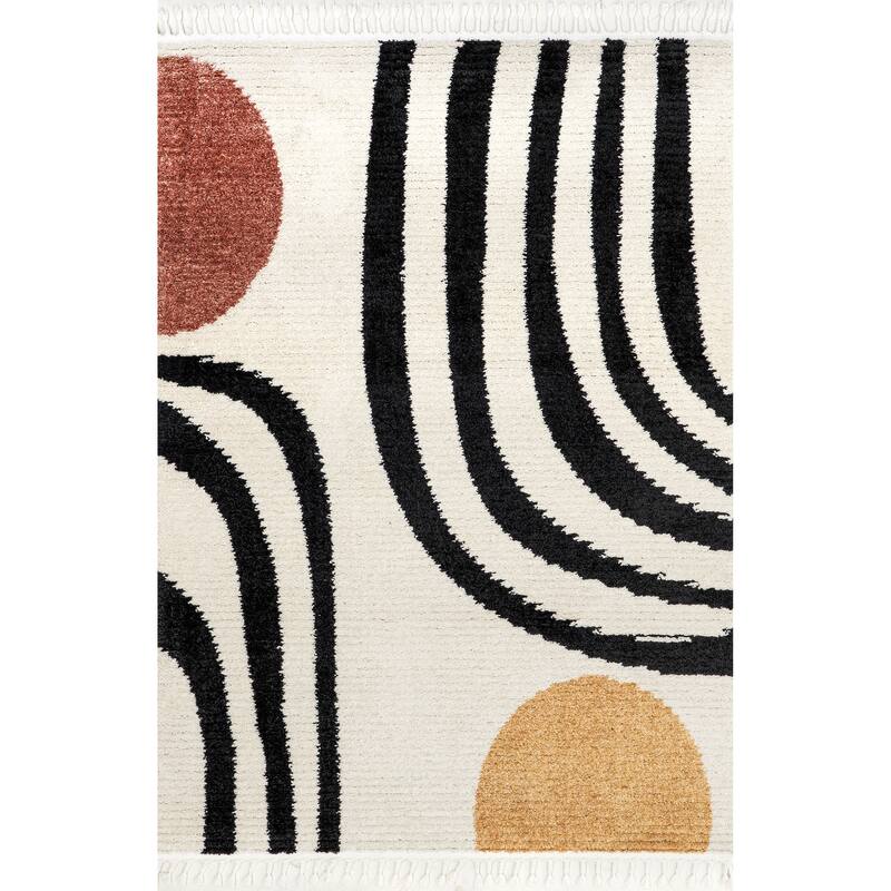 Nuloom Stefanie Abstract Shapes Tassel Area Rug