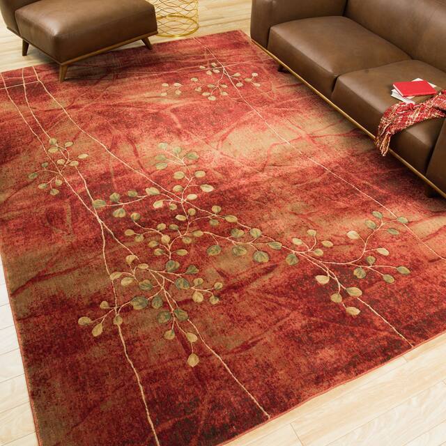 Copper Grove Oxford Floral Area Rug - Red - 7'9" x 10'10"