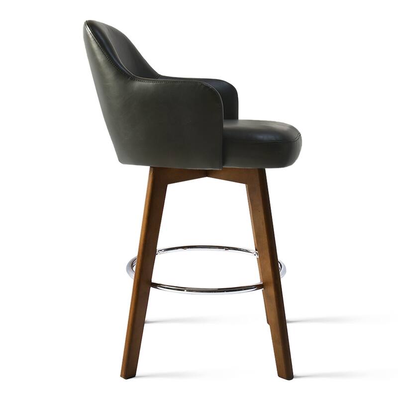 Faux Leather Swivel Contemporary Upholstered Counter Height Stools 1PK