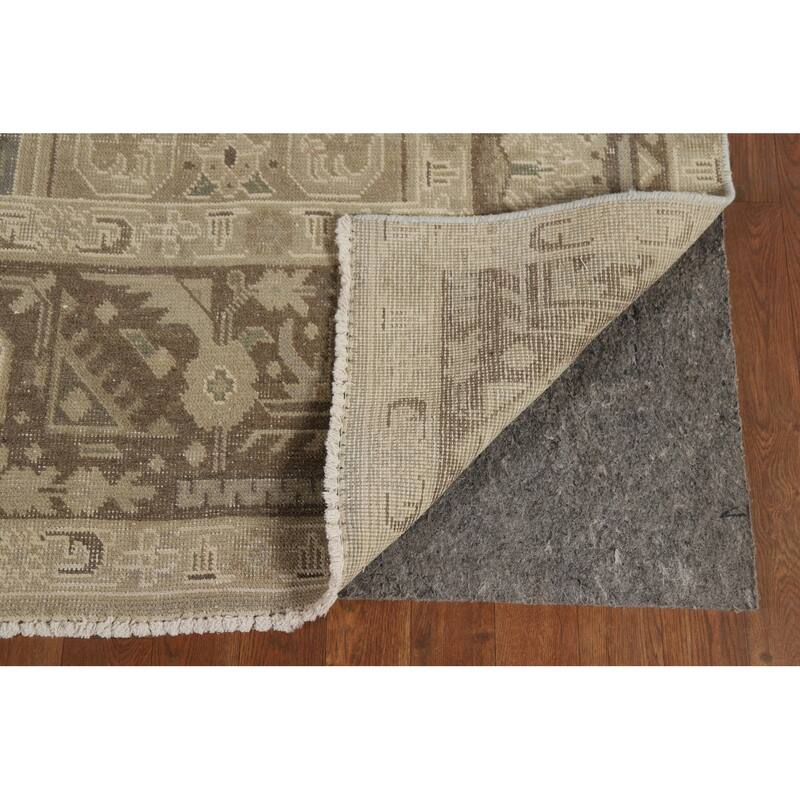 Geometric Tabriz Vintage Persian Rug Handmade Traditional Wool Carpet - 9'5" x 13'0"