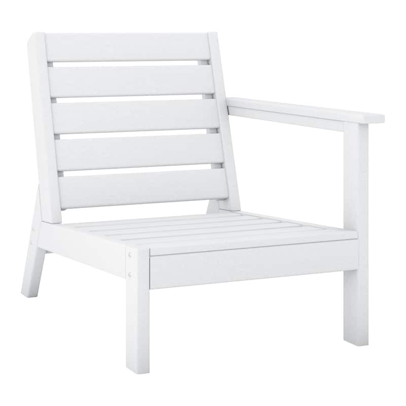Polytrends Birchwood All Weather HDPE Outdoor Patio Deep Seating Right Arm Facing Chair