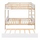 preview thumbnail 7 of 5, Pine wood+MDF Full over Full Bunk Bed with Twin Size Trundle and Ladder Storage Shelves.