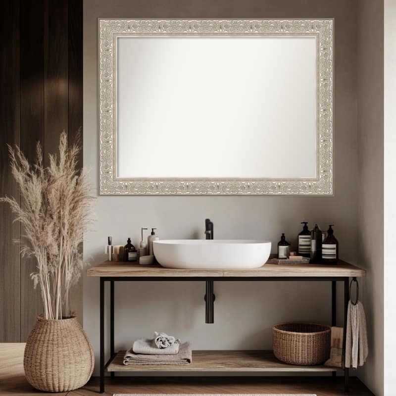 Luxe Non-Beveled Framed Bathroom Vanity Wall Mirror