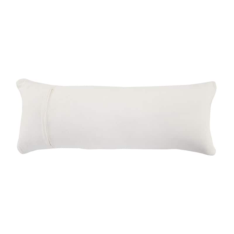 Sevita White and Multicolored Chindi with Natural Jute Striped Throw Pillow