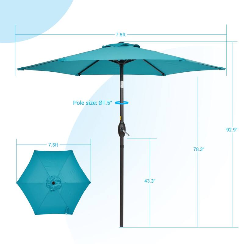 Bonosuki 7.5-foot Waterproof Sunshade Canopy Patio Umbrella