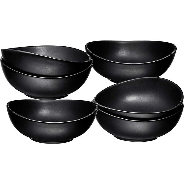 Salad and Desserts Bowl,Stackable Porcelain Bowls Black,White for Cereal