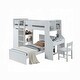 preview thumbnail 3 of 5, White Twin Loft Bed with Desk and Wardrobe