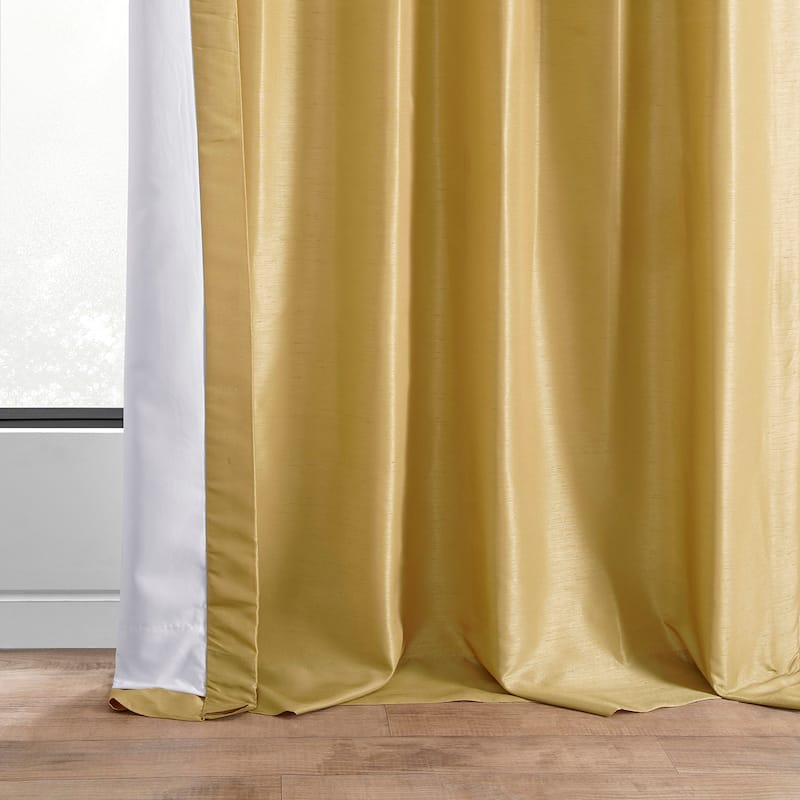 Exclusive Fabrics Vintage Textured Faux Dupioni Silk Room Darkening Curtains (1 Panel)