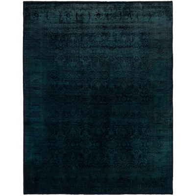 Overdyed One-of-a-Kind Hand-Knotted Area Rug - Black - 8' 3" x 10' 4"