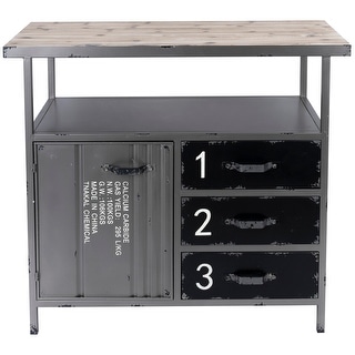 Gray Metal Industrial Cabinet with Numbers and Text