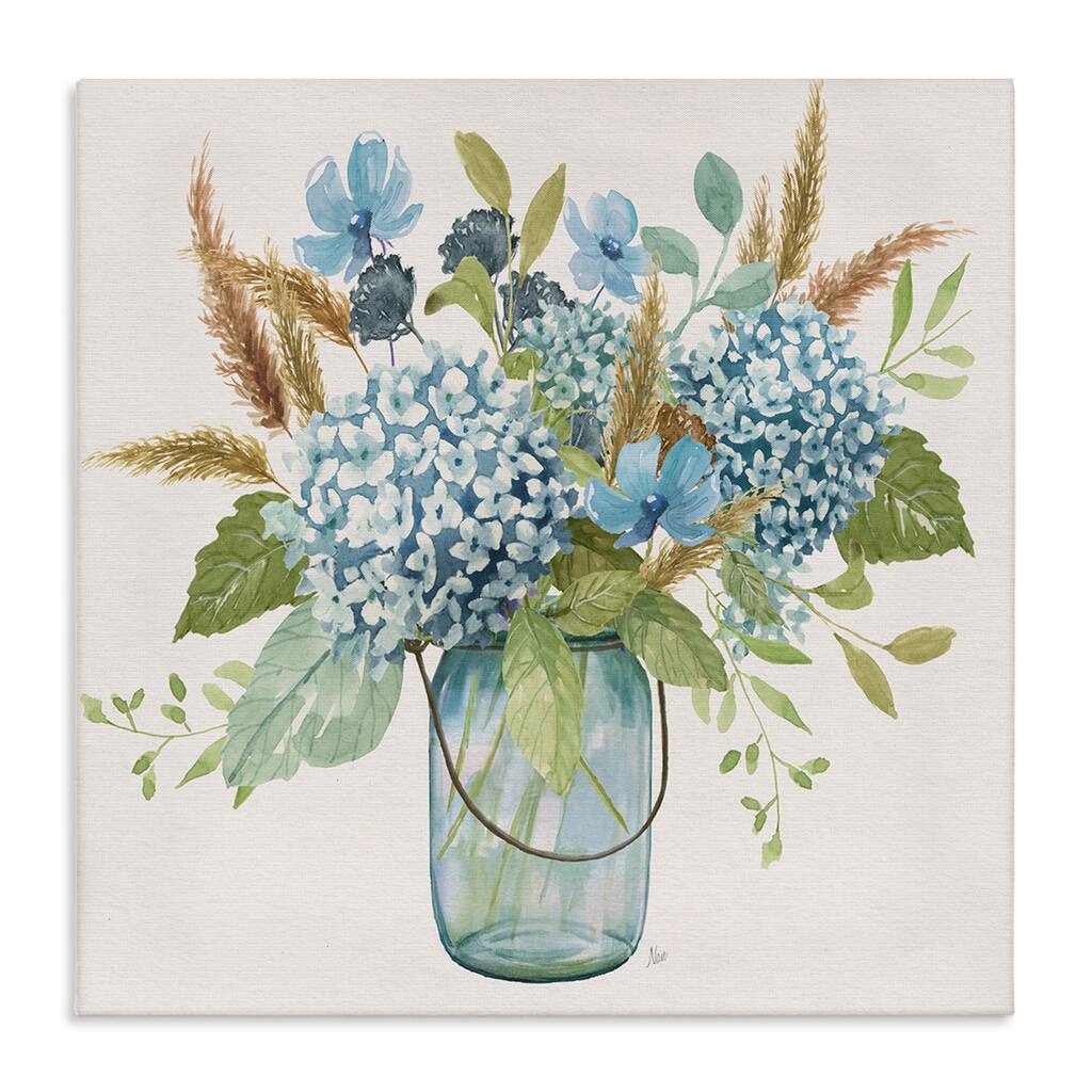 Stupell Hydrangea in Mason Jar Canvas Wall Art Design By Nan
