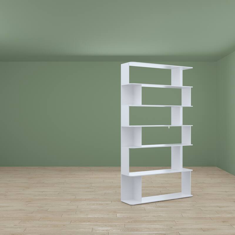 81.9"H Bookshelf Unique Side Table and Bookcases Room Divider Bookcase