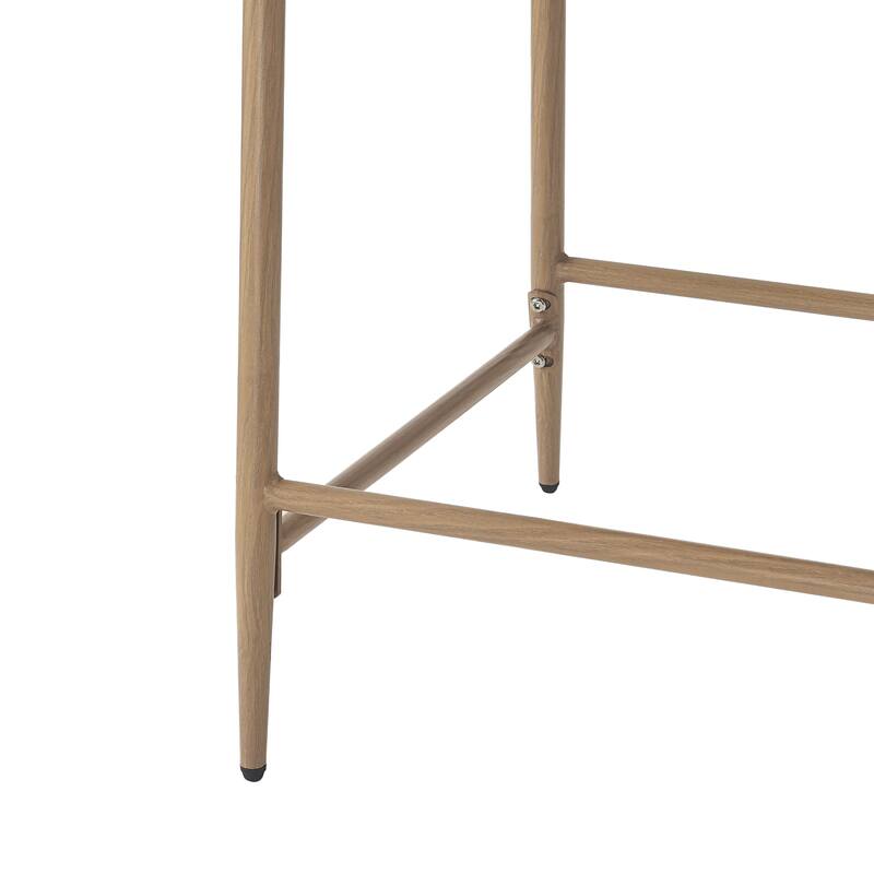 Christopher Knight Home - Isolde Farmhouse Upholstered Armless Barstool in Iron & Rattan (Set of 2)