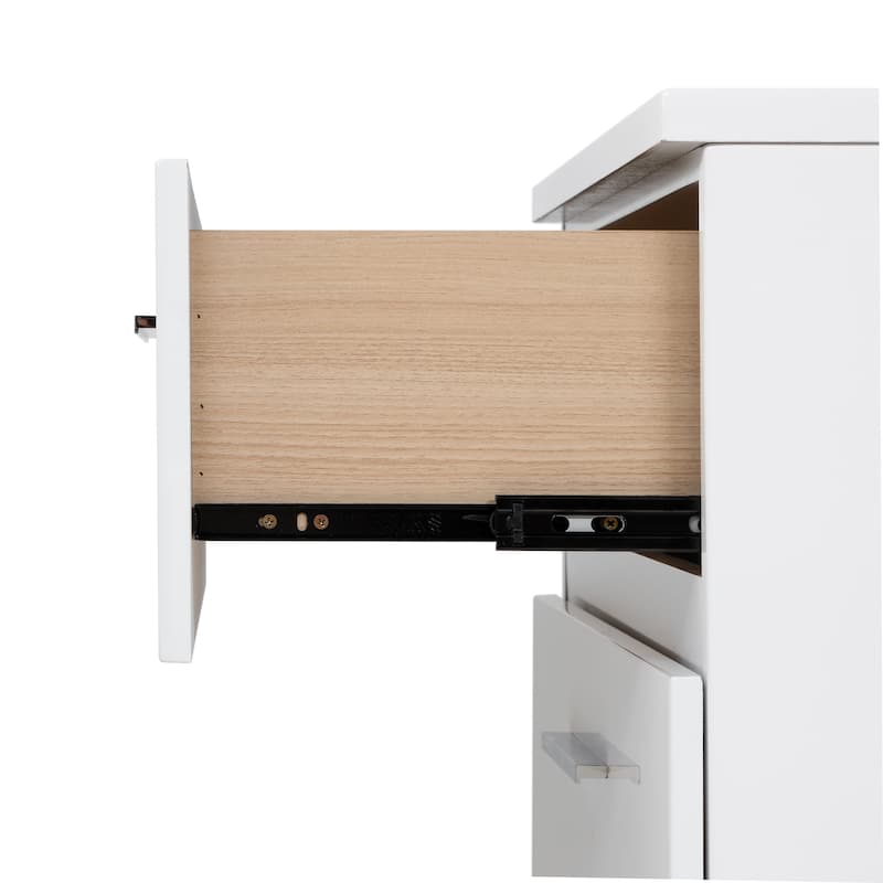 Rema Contemporary White Wood 2-Drawer Nightstand by Furniture of America