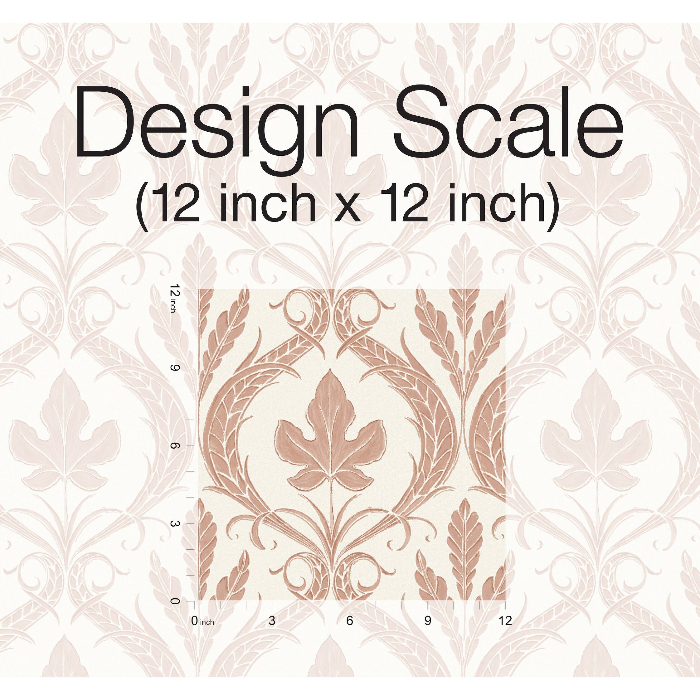 Fillmore Brown/Beige Sure Strip Prepasted Damask Adirondack Damask