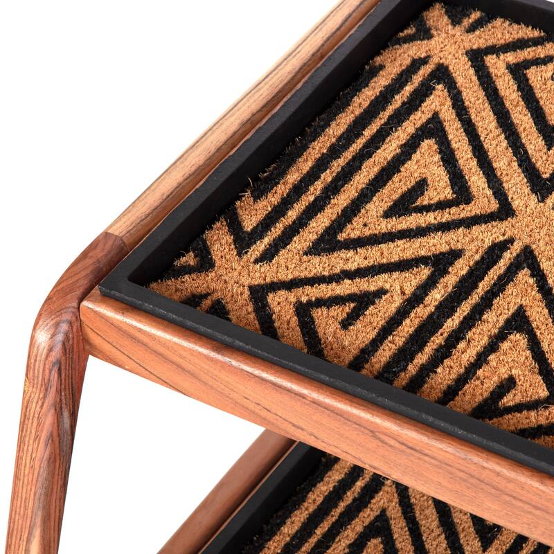 Jani Double-Tier Natural Stand 2-Pair Rubber Boot Trays