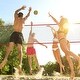 preview thumbnail 11 of 9, Red Steel and Fiberglass Volleyball Net, 14ft Wide, Adjustable Height and Weather-Resistant