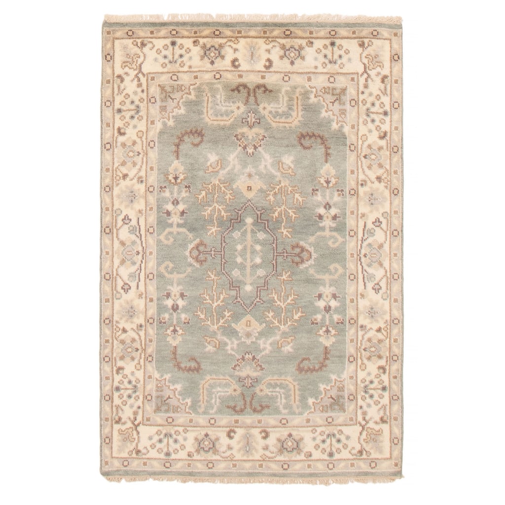 ECARPETGALLERY Hand-knotted Royal Oushak Grey Wool Rug - 4'0 x 6'1