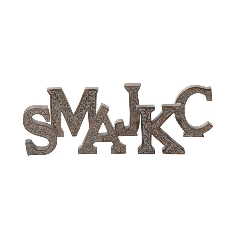 Wood Traditional Decorative Sign (Set of 6) - S/6 8"H