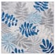SAFAVIEH Cabana Laila Indoor/ Outdoor Waterproof Patio Floral Rug - 6'7" Square - Grey/Blue