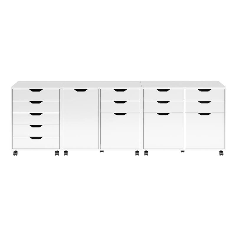 3-Piece Cabinet Set with File Drawer - 32" - White