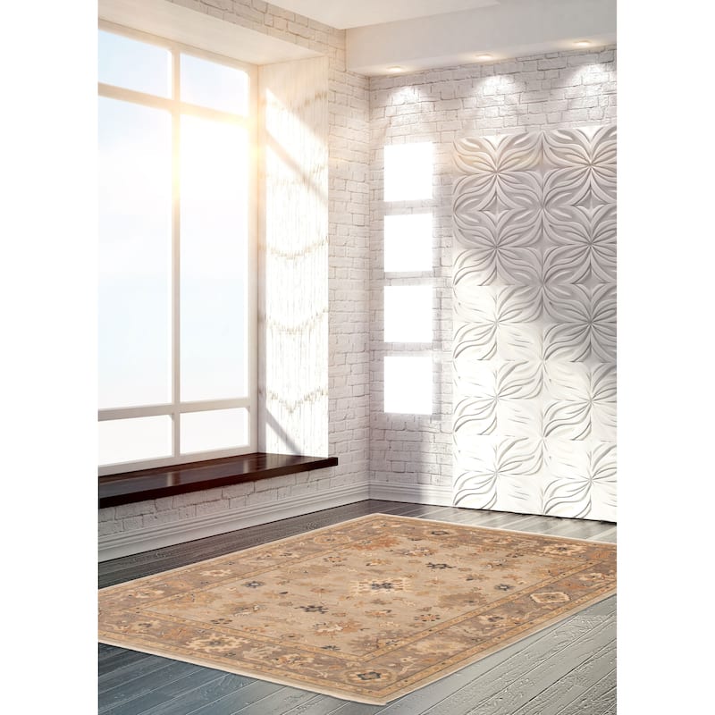 ECARPETGALLERY Hand-knotted Oushak Light Grey Wool Rug - 8'0 x 9'8