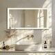 preview thumbnail 30 of 85, Gold Aluminium Alloy Frame Illuminated LED Bathroom Mirror 56" x 28" Rectangular