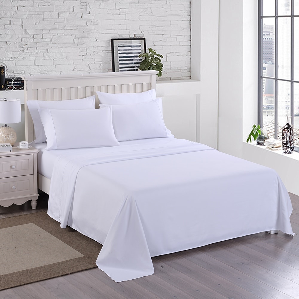 Bruyn Double Brushed Hotel Luxury Sheet Set with Extra Soft Sheets & Pillowcases Latitude Run Color: White, Size: Split King