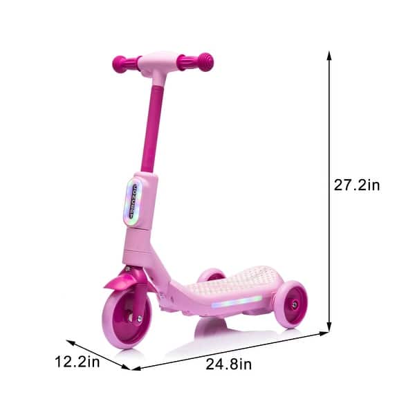 dimension image slide 1 of 3, 2in1 Kids Ride On Three-Wheel Electric Scooter