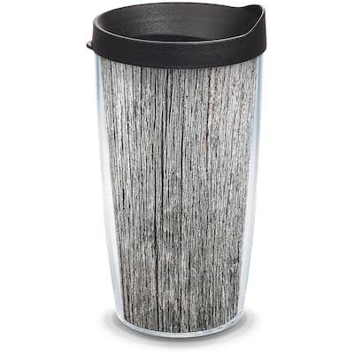 Tervis Gray Wood Grain Made in USA Double Walled Insulated Travel Tumbler, Classic