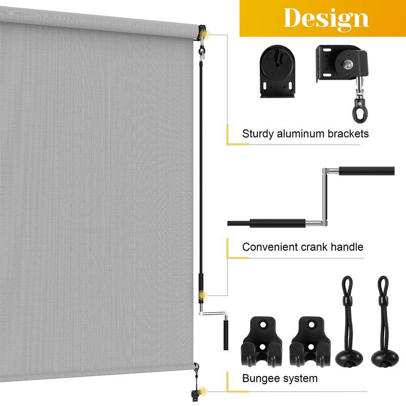 6'W X 6'H Outdoor Roller Shade with 95% UV Protection