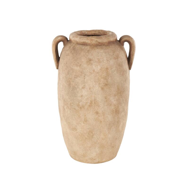 Ceramic Antique Style Textured Vase with Handles - Copper or White - Roche River Decor