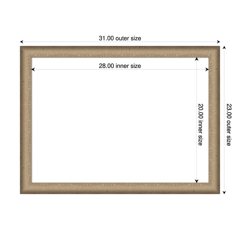 Amanti Art Elegant Brushed Bronze Narrow Framed Dry Erase Magnetic Board - 31 x 23 in - Elegant Brushed Bronze Narrow