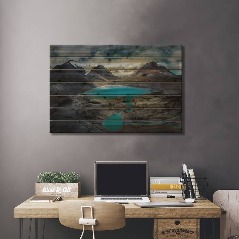 Kailash Range Print On Wood by qiye - Multi-Color