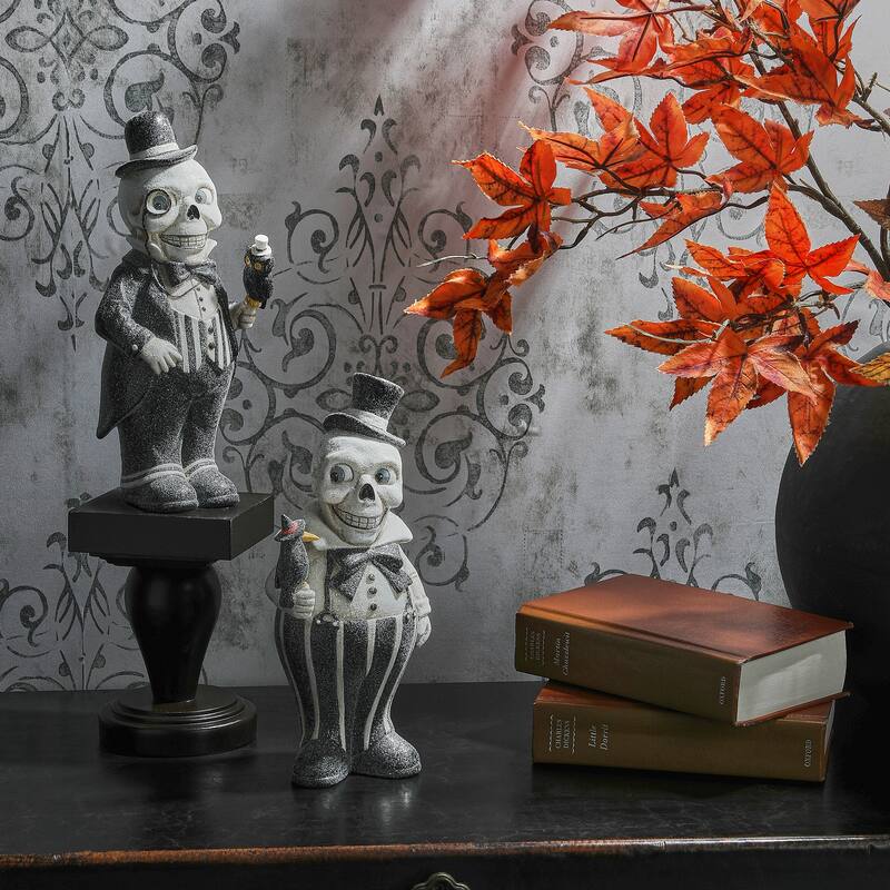 10" Paperpaulp Halloween Skeleton Set of 2