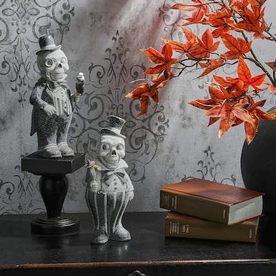 10" Paperpaulp Halloween Skeleton Set of 2