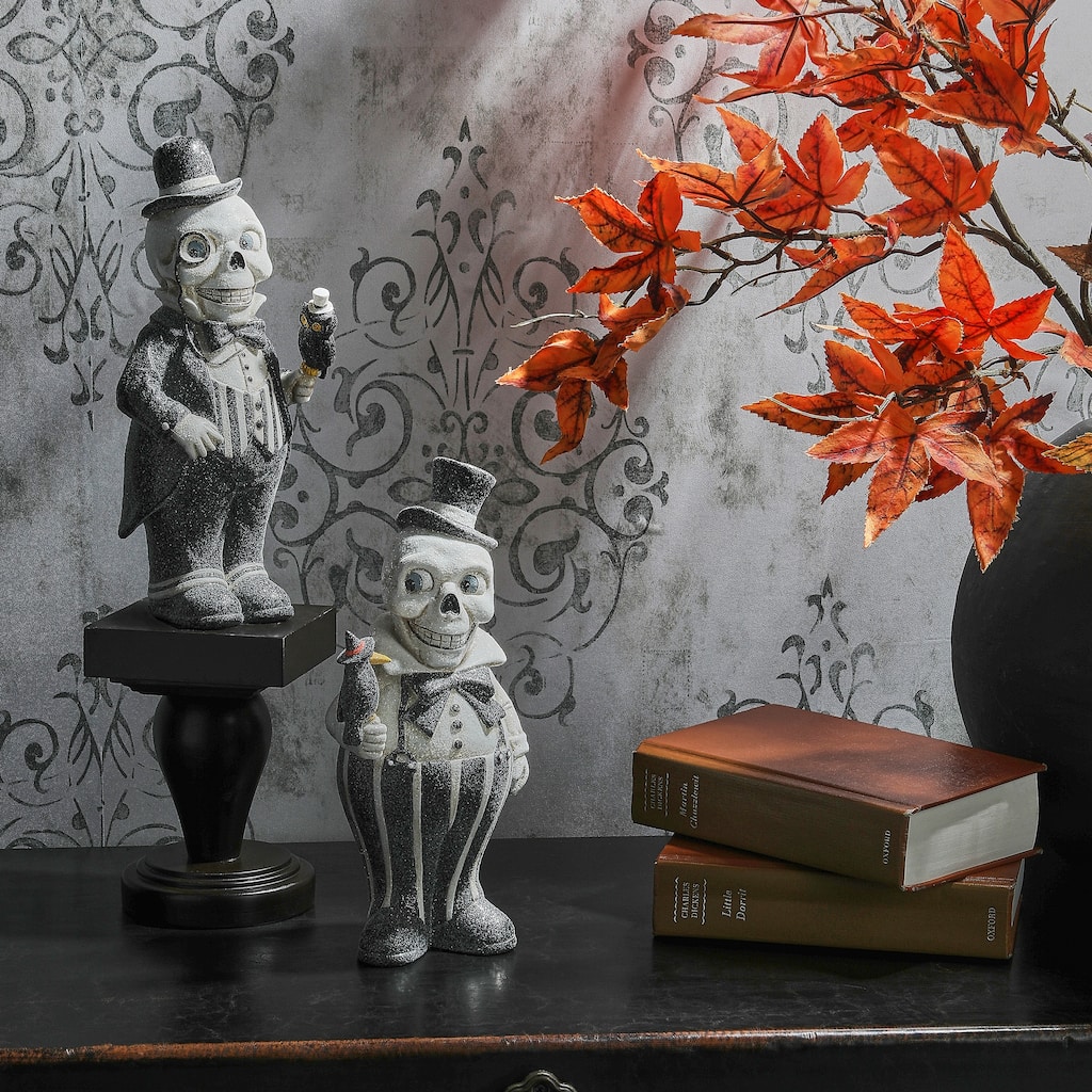 10" Paperpaulp Halloween Skeleton Set of 2