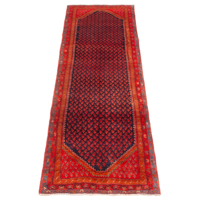ECARPETGALLERY Hand-knotted Andelz Dark Navy Wool Rug - 2'11 x 10'2