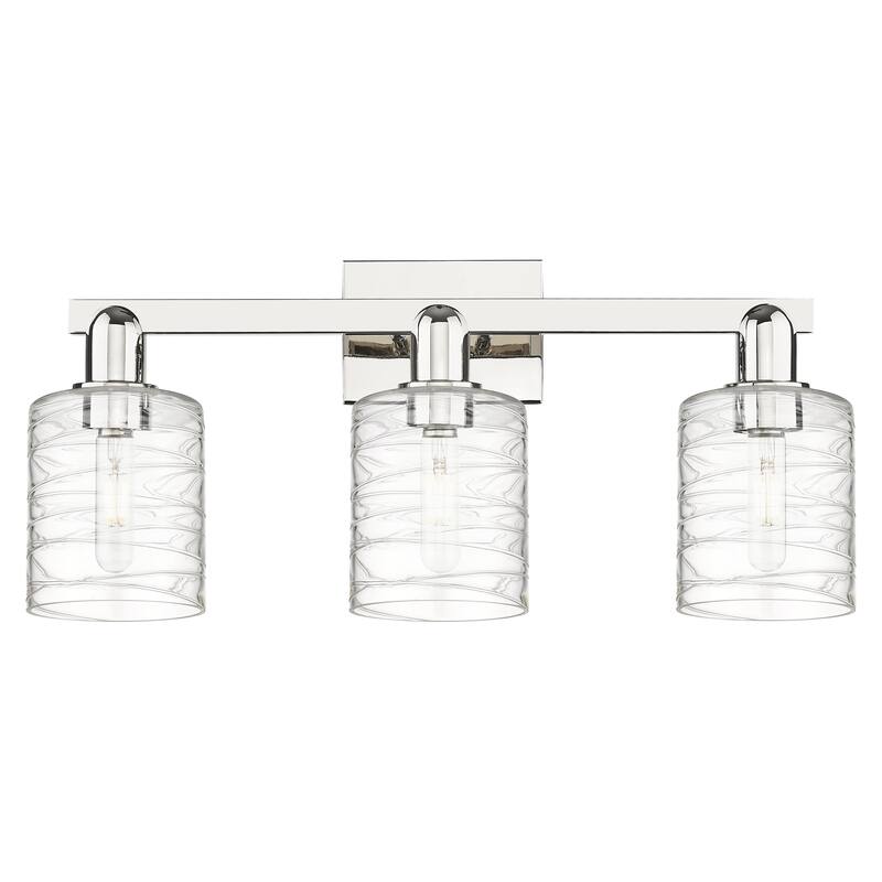 Innovations Lighting Endless Possibilities Arcadia - Cobbleskill - 3 Light 24" Bath Vanity Light - Deco Swirl/Polished Nickel