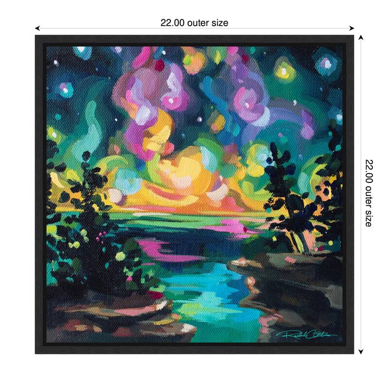 Kate and Laurel Sylvie Starry Night in Door County Framed Canvas by Rachel Christopoulos