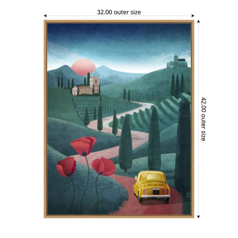 Tuscany by Emel Tunaboylu Framed Canvas Wall Art Print - Sylvie Maple - 32 x 42 in