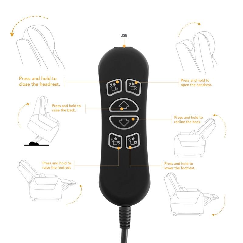 Andy Electric Power Lift Recliner with Heat and Massage for Elderly