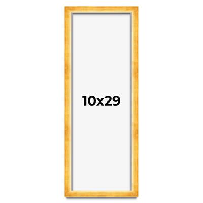 10x29 Shadow Box Frame Gold | 1.625 Inches Deep Real Wood Traditional