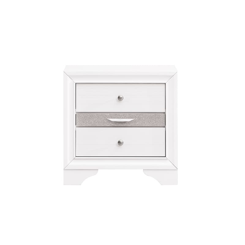 White Nightstand 26x26x17 Modern Bedside Table with Spacious Top, Durable Finish and No Assembly for Bedroom Storage